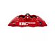 EBC Brakes Apollo-4 Front Brake Caliper for Big Brake Kits; Red; Driver Side (05-14 Mustang GT w/o Performance Pack)