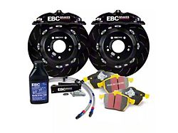 EBC Brakes Apollo Balanced Front Big Brake Kit; Black Calipers (05-10 Mustang GT)