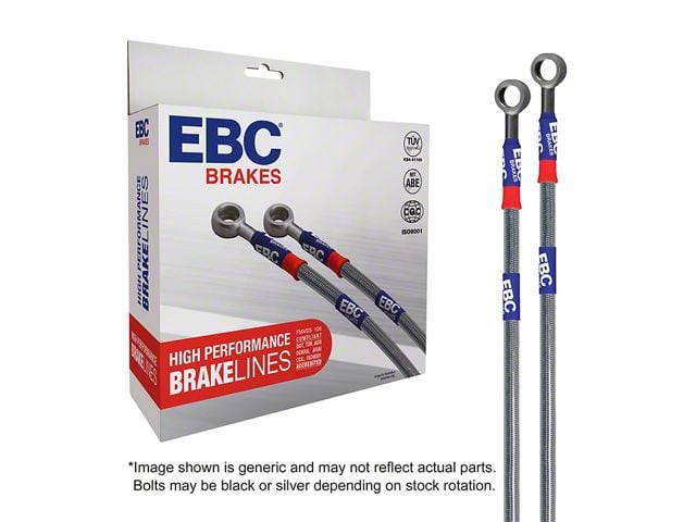 EBC Brakes Stainless Braided Brake Lines; Front and Rear (1979 2.3L, 2.8L, 3.3L Mustang)
