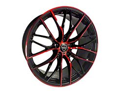 Elegant E010 Gloss Black Candy Red Face Wheel; 20x8.5 (05-09 Mustang)