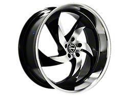 Elegant Danger Gloss Black Machine Center with Machine Lip Wheel; 22x9.5 (06-10 RWD Charger)