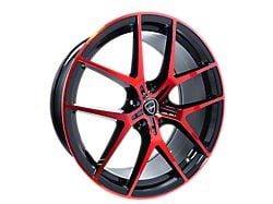 Elegant E017 Gloss Black Candy Red Face Wheel; 20x8.5; 30mm Offset (10-15 Camaro)