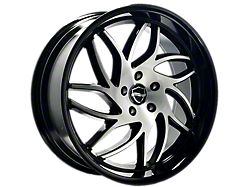 Elegant Danger Gloss Black Machine Center with Gloss Black Lip Wheel; 22x9.5 (11-23 RWD Charger, Excluding Widebody)