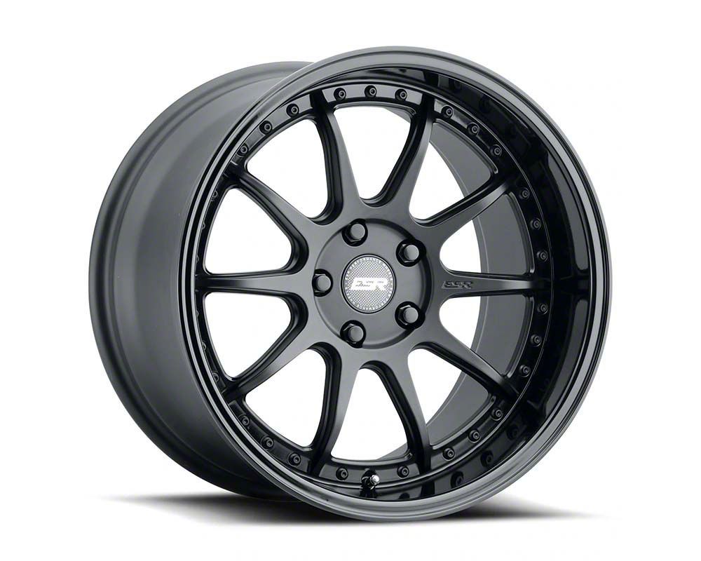 ESR Wheels Mach-E CS12 Matte Black with Gloss Black Lip Wheel; 19x8.5 ...