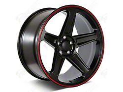 Factory Style Wheels Flow Forged Demon Style Satin Black with Red Pin Stripe Wheel; Rear Only; 20x10.5 (06-10 RWD Charger)