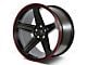 Factory Style Wheels Flow Forged Demon Style Satin Black with Red Pin Stripe Wheel; Rear Only; 20x10.5 (06-10 RWD Charger)