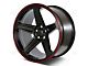 Factory Style Wheels Flow Forged Demon Style Satin Black with Red Pin Stripe Wheel; Front Only; 20x9.5 (06-10 RWD Charger)