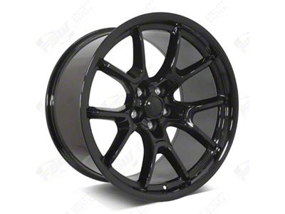 Factory Style Wheels Flow Forged Anniversary Style Gloss Black Wheel; Rear Only; 20x11 (08-23 RWD Challenger, Excluding Widebody)