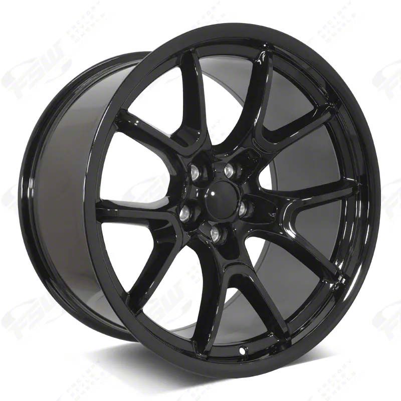 Factory Style Wheels Flow Forged Anniversary Style Gloss Black Wheel; Front Only; 20x9.5; 15mm Offset (08-23 RWD Challenger, Excluding Widebody)