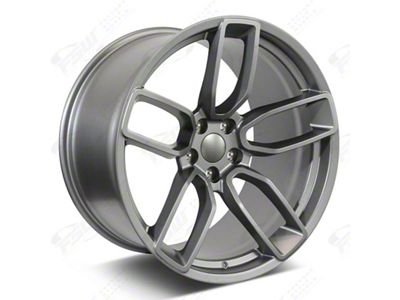 Factory Style Wheels Flow Forged Hellcat Style Gunmetal Wheel; Rear Only; 20x11; 22mm Offset (08-23 RWD Challenger, Excluding Widebody)