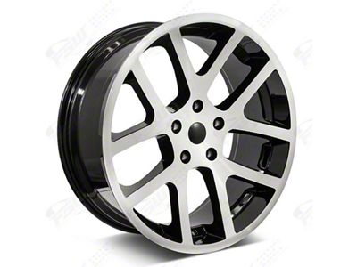 Factory Style Wheels Viper Style Machined Face with Black Outline Wheel; 22x9; 15mm Offset (08-23 RWD Challenger, Excluding Widebody)