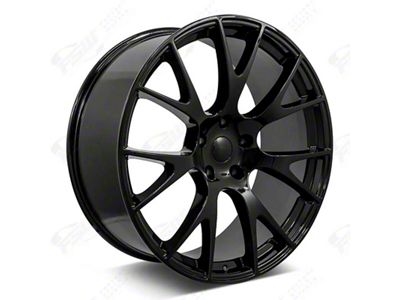 Factory Style Wheels Flow Forged Hellcat Style Gloss Black Wheel; Rear Only; 20x11; 22mm Offset (11-23 RWD Charger, Excluding Widebody)