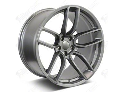 Factory Style Wheels Flow Forged Hellcat Style Gunmetal Wheel; Front Only; 20x9.5; 18mm Offset (11-23 RWD Charger, Excluding Widebody)