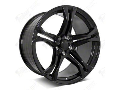 Factory Style Wheels 1LE Split Style Gloss Black Wheel; Rear Only; 20x11; 43mm Offset (10-15 Camaro)