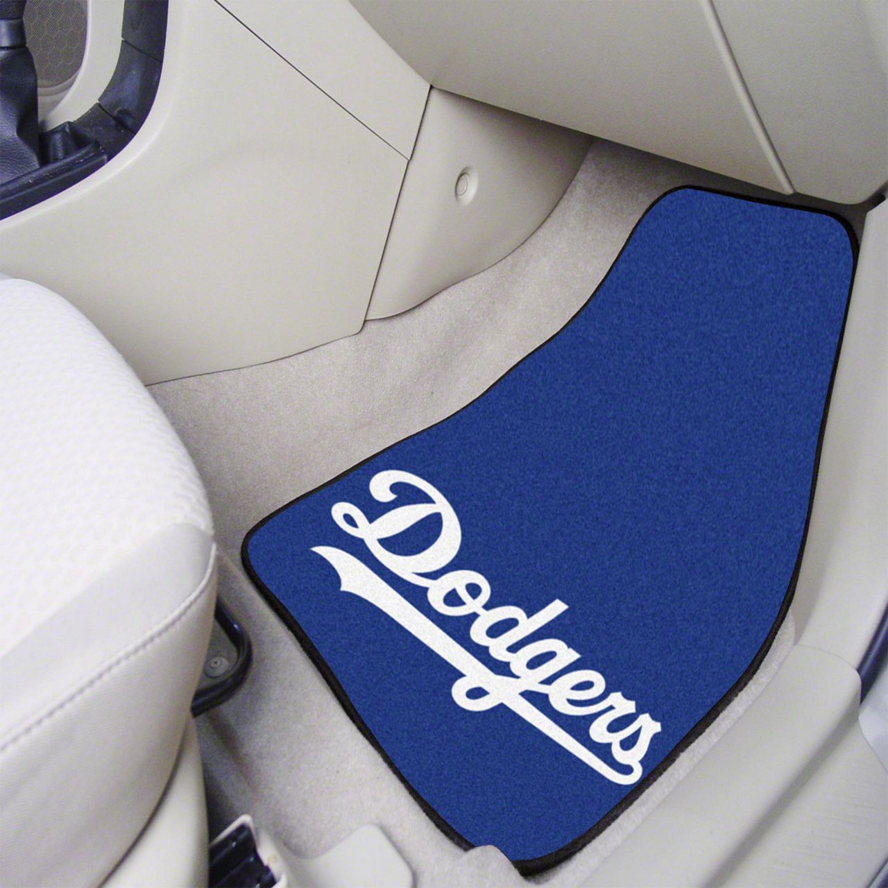 Camaro Carpet Front Floor Mats with Los Angeles Dodgers Logo; Blue ...