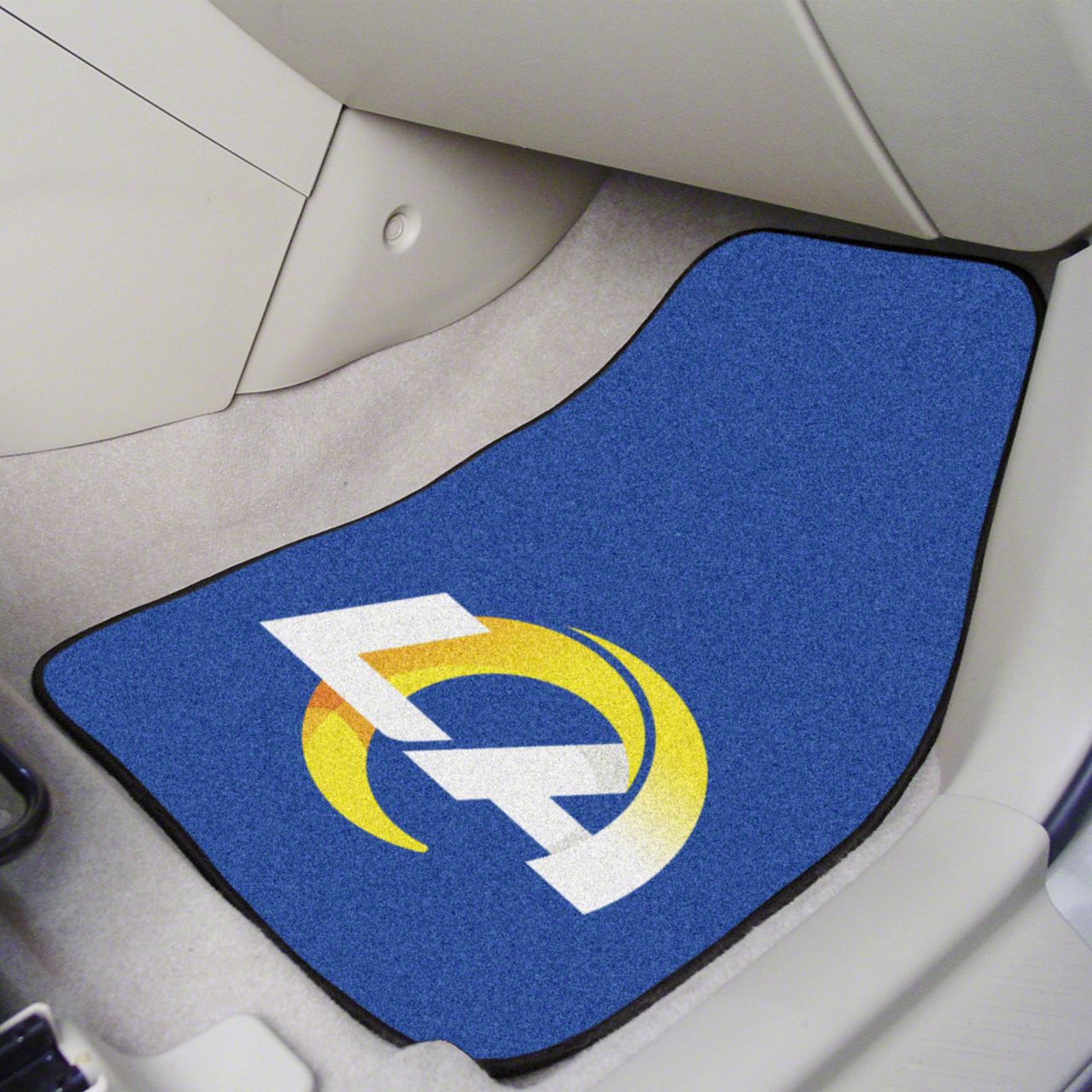 Camaro Carpet Front Floor Mats with Los Angeles Rams Logo; Navy ...