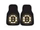 Carpet Front Floor Mats with Boston Bruins Logo; Black (Universal; Some Adaptation May Be Required)