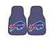 Carpet Front Floor Mats with Buffalo Bills Logo; Blue (Universal; Some Adaptation May Be Required)