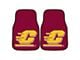 Carpet Front Floor Mats with Central Michigan University Logo; Maroon (Universal; Some Adaptation May Be Required)