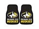 Carpet Front Floor Mats with Michigan Tech University Logo; Black (Universal; Some Adaptation May Be Required)
