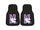 Carpet Front Floor Mats with Northwestern University Logo; Black (Universal; Some Adaptation May Be Required)