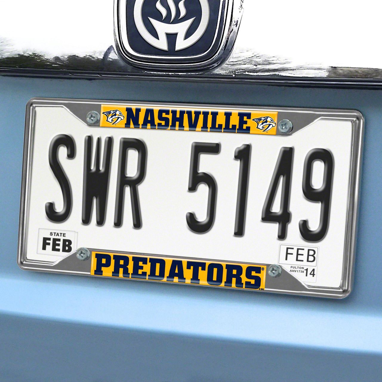 Challenger License Plate Frame with Nashville Predators Logo; Yellow ...