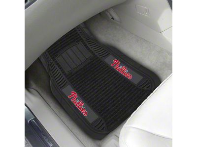 Molded Front Floor Mats with Philadelphia Phillies Logo (Universal; Some Adaptation May Be Required)