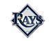 Tampa Bay Rays Embossed Emblem; Navy (Universal; Some Adaptation May Be Required)