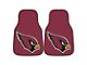 Carpet Front Floor Mats with Arizona Cardinals Logo; Red (Universal; Some Adaptation May Be Required)