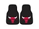 Carpet Front Floor Mats with Chicago Bulls Logo; Black (Universal; Some Adaptation May Be Required)