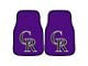 Carpet Front Floor Mats with Colorado Rockies Logo; Purple (Universal; Some Adaptation May Be Required)