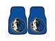 Carpet Front Floor Mats with Dallas Mavericks Logo; Royal (Universal; Some Adaptation May Be Required)