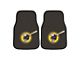 Carpet Front Floor Mats with San Diego Padres Logo; Brown and Yellow (Universal; Some Adaptation May Be Required)