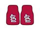 Carpet Front Floor Mats with St. Louis Cardinals Logo; Red (Universal; Some Adaptation May Be Required)