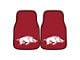 Carpet Front Floor Mats with University of Arkansas Logo; Cardinal (Universal; Some Adaptation May Be Required)