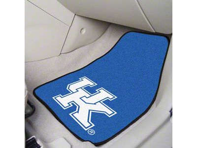 Carpet Front Floor Mats with University of Kentucky Logo; Blue (Universal; Some Adaptation May Be Required)