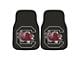 Carpet Front Floor Mats with University of South Carolina Logo; Black (Universal; Some Adaptation May Be Required)
