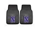 Vinyl Front Floor Mats with Northwestern University Logo; Black (Universal; Some Adaptation May Be Required)