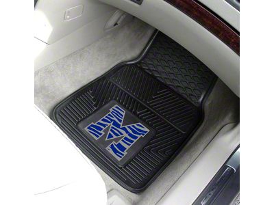 Vinyl Front Floor Mats with University of Memphis Logo; Black (Universal; Some Adaptation May Be Required)