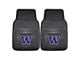 Vinyl Front Floor Mats with University of Washington Logo; Black (Universal; Some Adaptation May Be Required)