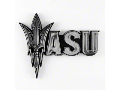 Arizona State University Molded Emblem; Chrome (Universal; Some Adaptation May Be Required)