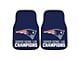 Carpet Front Floor Mats with New England Patriots Logo; Blue (Universal; Some Adaptation May Be Required)