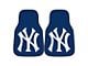 Carpet Front Floor Mats with New York Yankees Logo; Navy (Universal; Some Adaptation May Be Required)