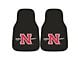 Carpet Front Floor Mats with Nicholls State University Logo; Black (Universal; Some Adaptation May Be Required)