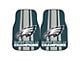 Carpet Front Floor Mats with Philadelphia Eagles Logo; Green (Universal; Some Adaptation May Be Required)