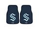 Carpet Front Floor Mats with Seattle Kraken Logo; Navy (Universal; Some Adaptation May Be Required)