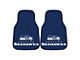 Carpet Front Floor Mats with Seattle Seahawks Logo; Blue (Universal; Some Adaptation May Be Required)