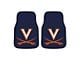 Carpet Front Floor Mats with University of Virginia Logo; Navy (Universal; Some Adaptation May Be Required)