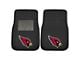 Embroidered Front Floor Mats with Arizona Cardinals Logo; Black (Universal; Some Adaptation May Be Required)