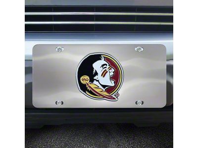 License Plate with Florida State University Logo; Stainless Steel (Universal; Some Adaptation May Be Required)